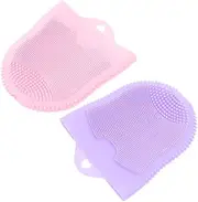SAFIGLE 2Pcs Silicone Face Washing Brush Gentle Exfoliating Cleansing Tool for Skin Care Ergonomic Design Suitable for All Skin