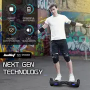 Danoz Direct - Bullet SX-2000 Hoverboard Scooter, 500W Brushless, Superior Self Balancing System, UL Certified, LED Lights, Black