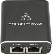 RJ45 Ethernet Splitter, 1 in 2 Out Ethernet Splitter, 1000Mbps LAN Network Extension with USB Power Cable, Support 2 Devices Simultaneous Networking, for PC Laptop Router