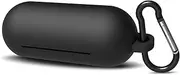 Geekria Silicone Case Cover Compatible with Sony WF-C700N True Wireless Earbuds, Protective Earphones Skin Cover with Keychain Hook, Charging Port Accessible, Front LED Visible (Black)