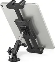 Tablet Car Mount, 360° Adjustable Aluminum Arm Tablet Stand Holder for Truck Dashboard, Windshield Vehicle Tablet Wall Mount for Kitchen Under Cabient iPad Pro/Air/Mini 4.7-12.9" Tablets Cellphones