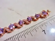 JTV Bella Luce 18KRose Gold over Sterling Amethyst and Sim Diamond Bracelet- New