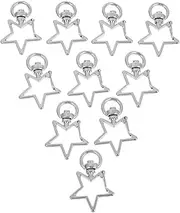 NUOBESTY Star Shape Metal Keyring Lobster Clasp Snap Hooks Swivel Clasps for DIY Cord