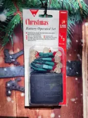 Mini Santa Clause Heads LED Lights Christmas Tree battery 10 count