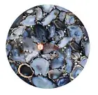 Black Agate Table Agate Side Table Round Agate Table Blue & Black Agate Tables