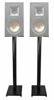 Black 37” Steel Bookshelf Speaker Stands For Klipsch R-15PM Bookshelf Speakers