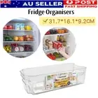 1 x Clear Plastic Fridge Pantry Organiser Kitchen Storage Container Holder AU