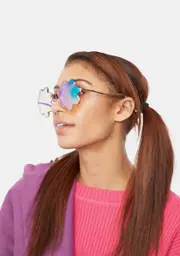 [ESQAPE] Iridescent Bloom Oversized Sunglasses