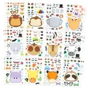 36PCS 9"x6" Make a face Stickers for Kids, Make Your Own Safari Animal