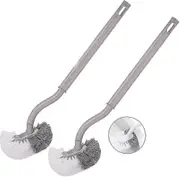 2 Pack Long Handle Toilet Brush,toilet Brush Set With Strong Bristles