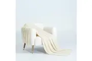 Micro Plush Knitted Woven Throw Blanket - Snow