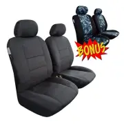 Canvas Seat Covers For Mitsubishi Triton MQ MR Series Dual Cab 2015-2023 Black