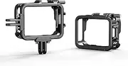 xinyee aMagisn AG01 Sports Camera Video Cage Camera Cage Aluminum Alloy with Dual Cold Shoe Mounts & Sports Camera Adapter Metal Protective Frame Compatible with Insta360 GO 3