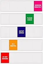 Office Door Sign,Do Not Disturb/Please Knock/Out of Office/in a Meeting/Working Remotely Sign, That Lets Others Know Whether You're Available Or Not-Acrylic,(10" X3", Silver)