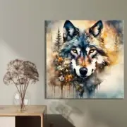 Wolf Face Color Abstract Limited Edition High Quality Home Decor Australian Made