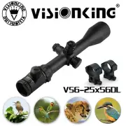 Visionking 6-25X56 Long Range Rifle scope 35 mm .50 & Picatinny Rings
