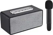 Portable Karaoke for Adults 5W*2 High Power Wirel BT Speakers Lights Rechargeable Home Karaoke Support BT/USB Play with Wirel UHF Microphone Black One Size