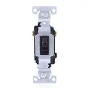 Cooper Black Toggle Wall Light Switch 3-Way 15A 120V Residential Bulk 1303B