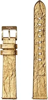[NIXON] Pineapple BA002-3426-00 Vegan Pineapple Leather Watch Band with Stainless Steel Clasp and Loop, Gold foil, 16mm, Strap