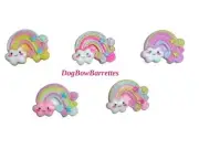 Puppy Dog Bows ~Smiley face rainbow cloud plastic puppy clips pet hair bow