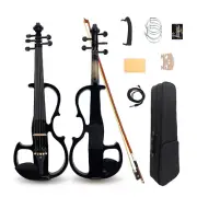 Electric Violin 4/4 5 string silent Violin with Ebony Fittings,Case,Bow Black