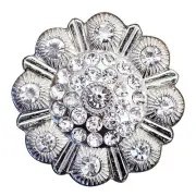 65HS Western Screw Back Concho Clear Berry Saddle Headstall Tack Bling Cowgirl