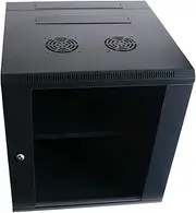 HCC 12RU 19 Inch 600mm Deep Wall Mount Cabinet Server Rack with Rear Swing Frame Data Network Comms 12U 19”, Black (RW-12R-600)
