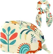 [YTYVAGT] Scrub Caps Women,Scrub Hats Suitable for Women,Animal Unicorn Fox Peacock