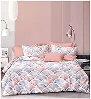 Mermaid Scales Quilt Doona Duvet Cover Set Single Double Queen King Size Available to Choose Queen, 2 Pillow Cases