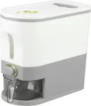 Rice Dispenser, Transparent Press Type Large Grain Container Storage with Lid an