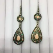 2.5 Inch Bronze-tone Earring Set Boho Retro Dangle Drop Hook New Free Ship 1515