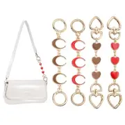 Bag Extender Chain, 4 Pcs Purse Strap Heart Moon Shape Chain, Red/Brown