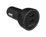 EFM 60W Dual Type-C Port Car Charger/Adapter w/ PD/PPS For Apple/Android Black