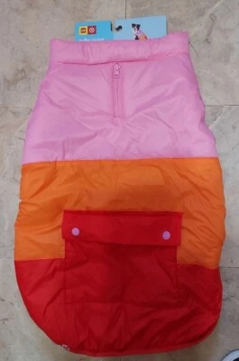 LEGO TARGET COLLECTION NWT Puppy Dog PINK Block Puffer Jacket Coat LARGE