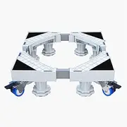 CarolynDesign Washing Machine Pedestal Stand, Multifunctional Movable Adjustable Base with 4x2 Locking Swivel Casters and 8 Strong Feet (Standard (8 Feet + 4x2 Casters + 4x1 Bar))