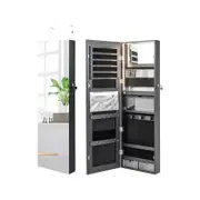 Costway Mirror Jewellery Cabinet Wall Jewelry Armoire Black