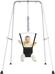 Qiqidog Toddler Jumper, Baby Bouncer for Outdoor Indoor Play, Baby Bouncer Jumper with Safety Seat, Foldable Metal Stand