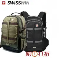 在飛比找Yahoo!奇摩拍賣優惠-swisswin瑞士軍刀包雙肩包商務休閒電腦包男包女學生書包