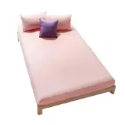 All Size Poly Cotton Fitted Sheet Bedding With Pillowcase Light Pink