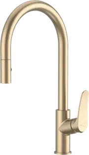 Oliveri Verona Pull Out Goose Neck Spray Mixer - Classic Gold