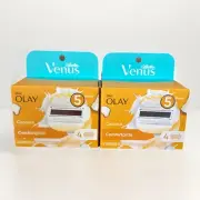 2 Pack! Gillette Venus 5 Blades Plus Olay - ComfortGlide Razor Cartridge Refill