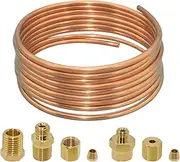 72'' Oil Pressure Gauge Tubing Kit, Set of Copper Tube and Threaded Parts, Universal Fit