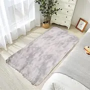 Rugs Living Room 60 x 140 cm Non Shedding Ultra Soft Floor Carpet Modern Super Soft Fluffy for Living Room, Bedroom, Nursery, Kids Baby Room, Light Grey