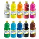 【義大利 GIOTTO】可洗式兒童顏料500ml(單罐)*10色超值組,加送筆刷*4