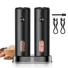Electric Salt and Pepper Grinder Set, Rechargeable Salt & Pepper Grinder with...