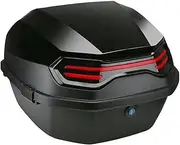 Motorcycle Back top Box case Personality Design Top Case for Motorcycle Large Capacity Sea Turtles Scooter Trunk Case Tail Box for Helmet(Bright Black)