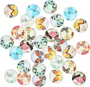 Ciieeo 100pcs Decorative Glass Patch DIY Accessories for Fridge Cute Cartoon Cabochons Decor for Crafting and Home Decor
