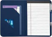 Coupount Junior Padfolio/Resume Portfolio Binder with A5 Refillable Lined Notepad, Business Portfolio Folder, Inside Pockets, Card Slots,Navy Blue.