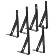 6pcs Wall Mounted Shelf Support Hook Design Bearing Bracket Fixed Shelf