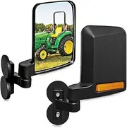UNIGT Universal Tractor Side Mirrors Compatible with Forklifts, Lawn Movers Kubota B BX Mahindra Tractor Accessories with Rubber Coated Magnetic Mounting Base - Plug and Play